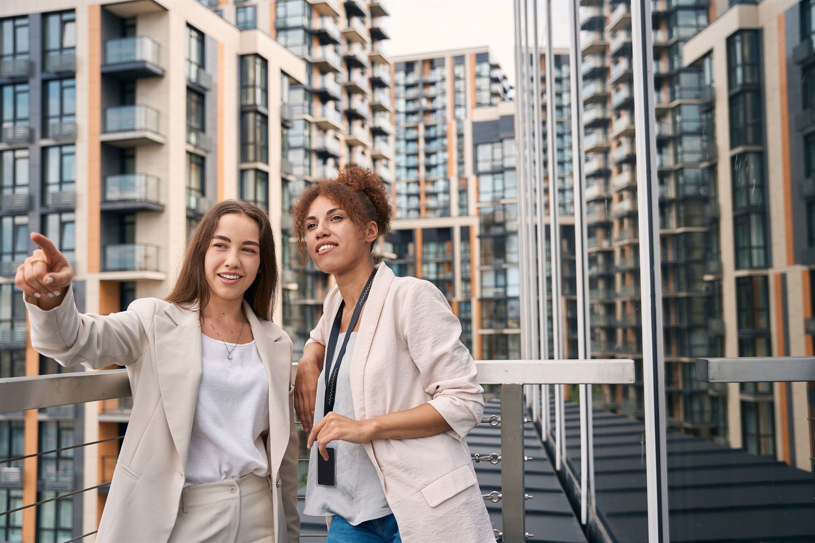 joyous-company-worker-pointing-into-distance